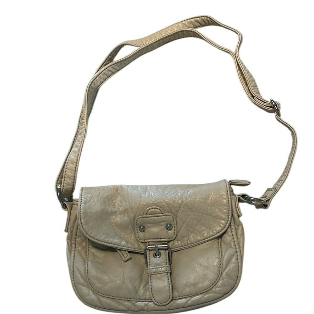 ✨ Genuine Leather Crossbody Bag NWOT Bone Off-White Flap Style Travel 🕊️ - Picture 2 of 8